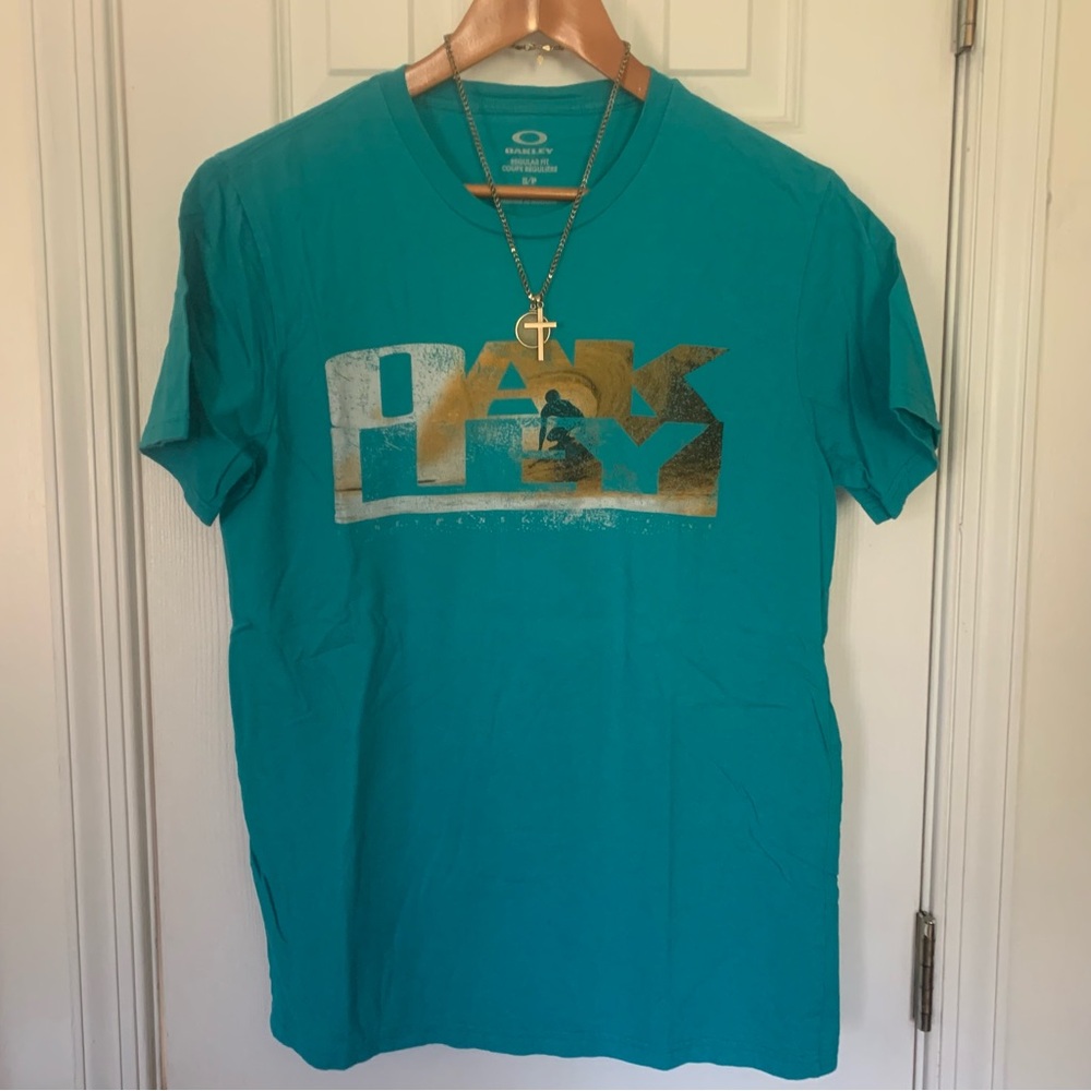 Oakley Teal Surf Graphic Logo Tee Shirt